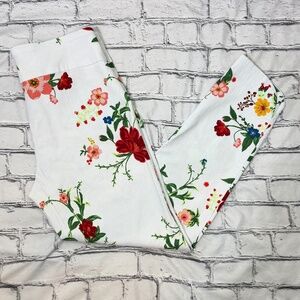 Zac & Rachel Tummy Control Floral Print Cropped Pants